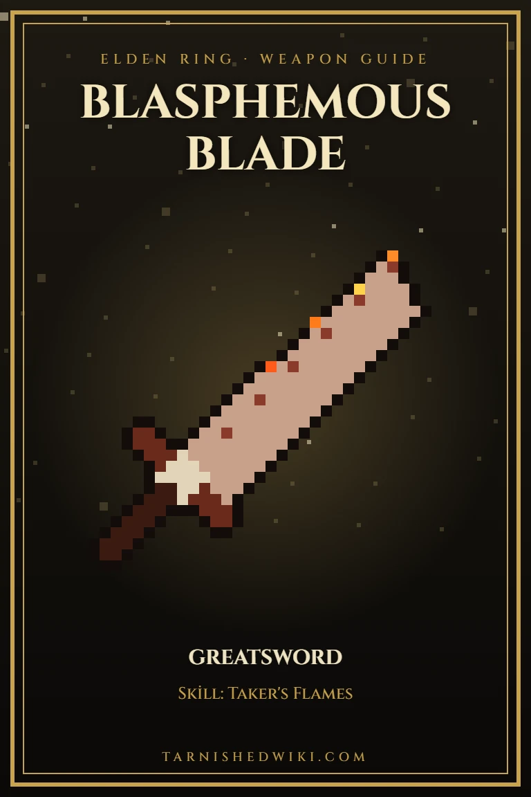 Taker's Flames Faith Build pixel art poster