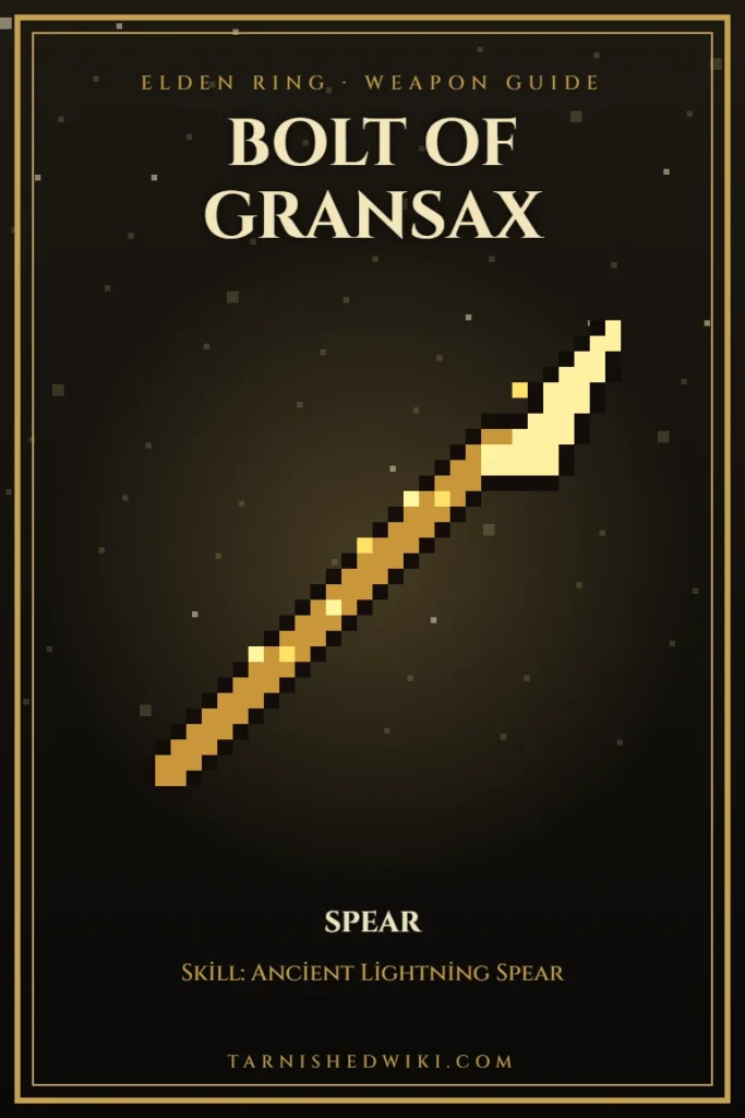 Bolt of Gransax pixel art – Elden Ring weapon guide