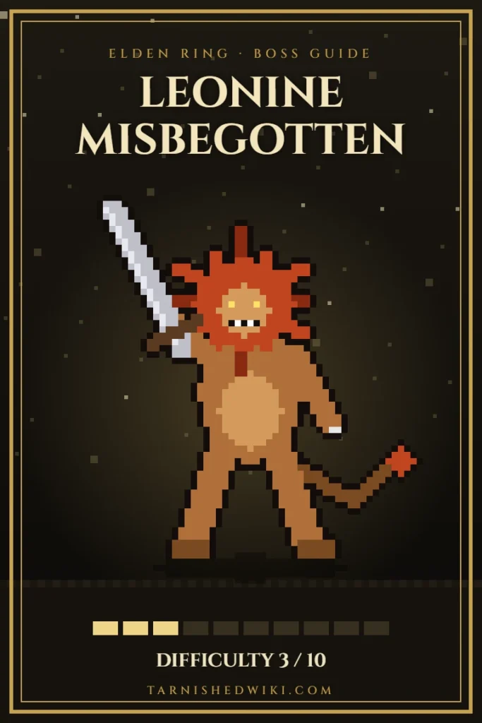 Leonine Misbegotten pixel art – Elden Ring boss guide