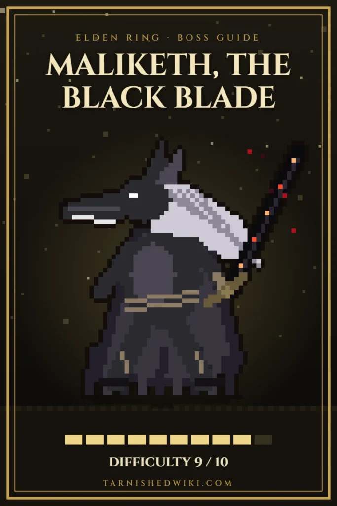 Maliketh, the Black Blade pixel art – Elden Ring boss guide