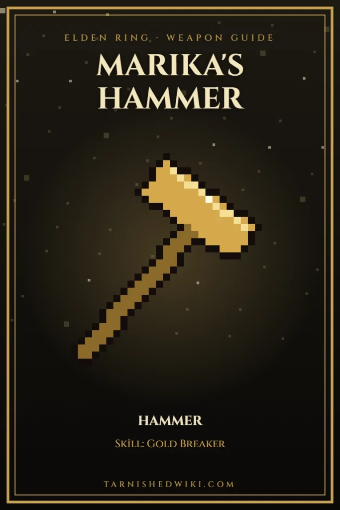 Marika's Hammer pixel art – Elden Ring weapon guide