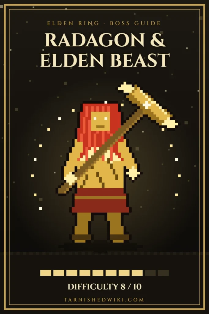 Radagon of the Golden Order & Elden Beast pixel art – Elden Ring boss guide