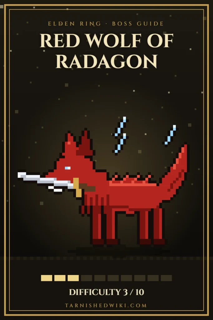 Red Wolf of Radagon pixel art – Elden Ring boss guide
