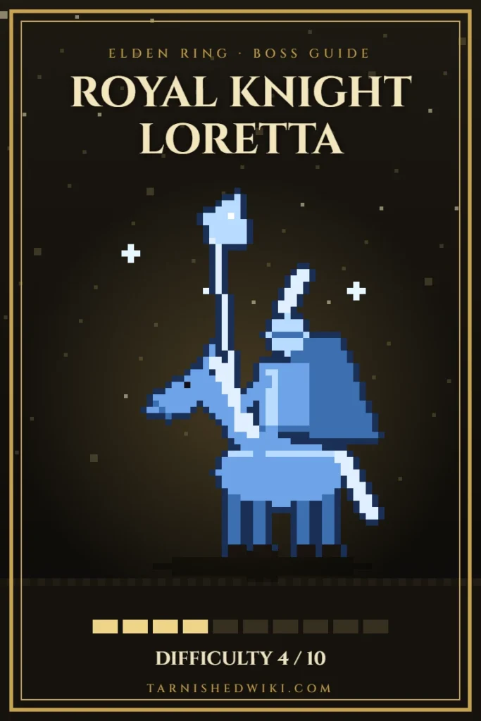 Royal Knight Loretta pixel art – Elden Ring boss guide