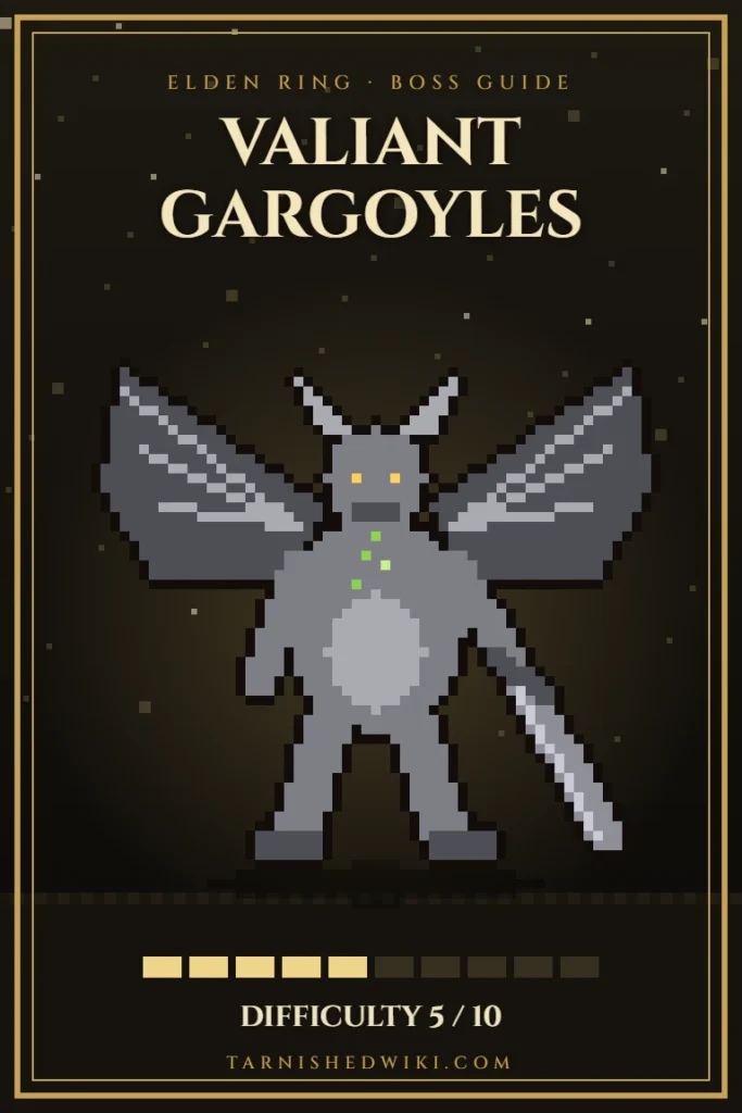 Valiant Gargoyles pixel art – Elden Ring boss guide