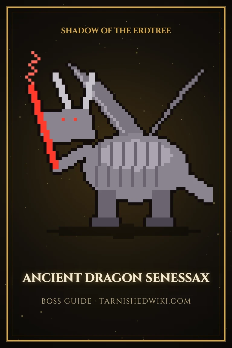 Ancient Dragon Senessax pixel art poster