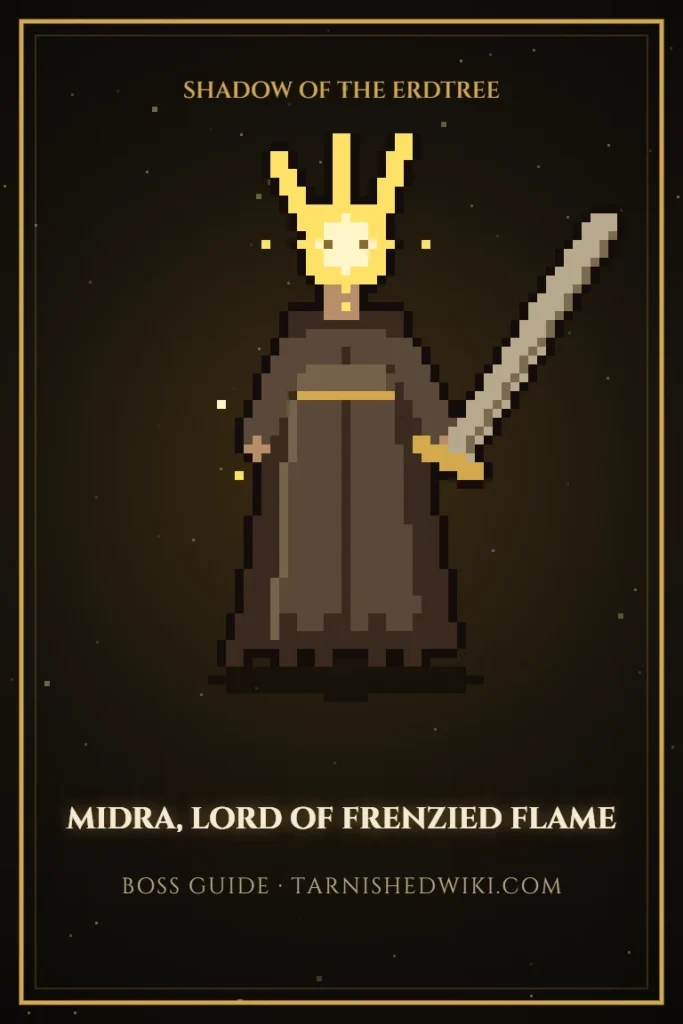 Midra, Lord of Frenzied Flame pixel art poster