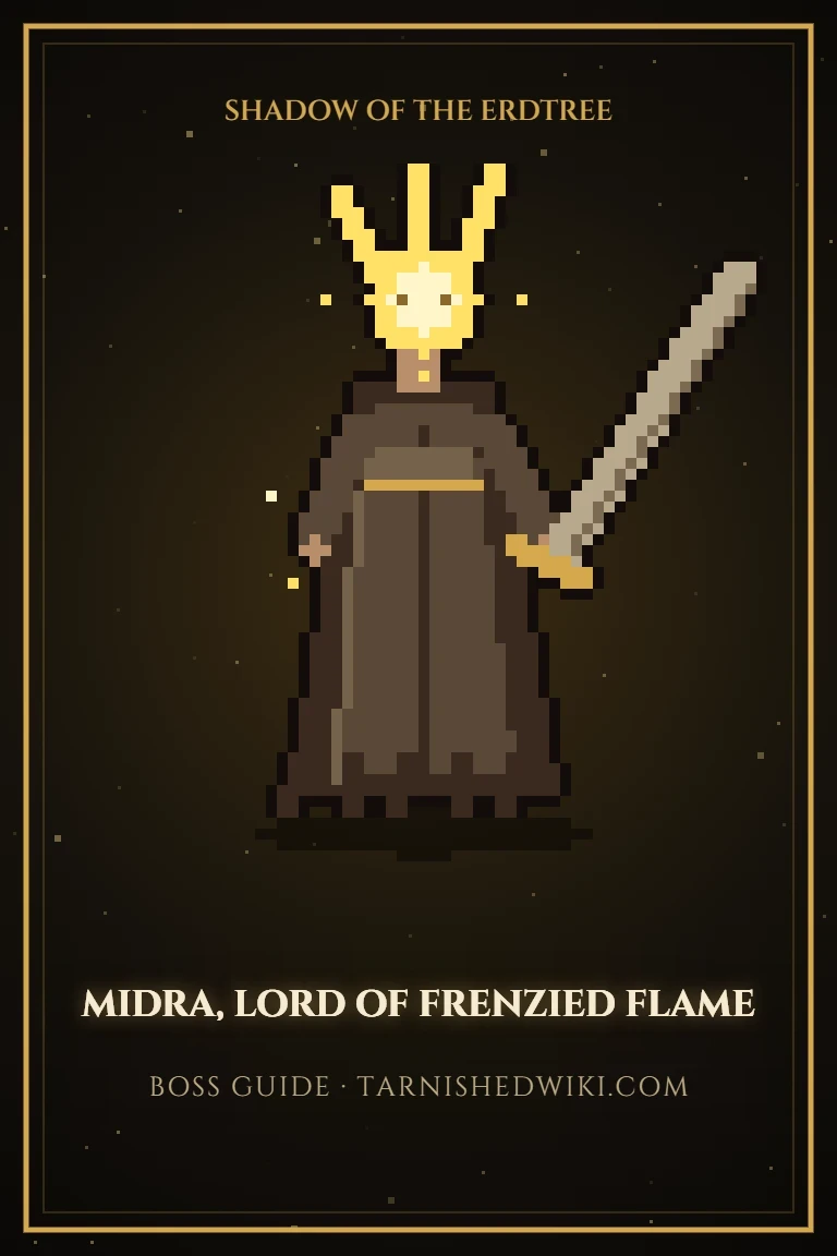 Midra, Lord of Frenzied Flame pixel art poster