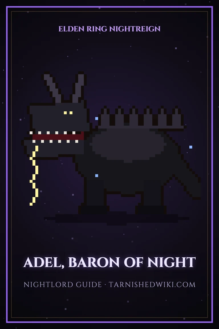 Adel, Baron of Night pixel art poster