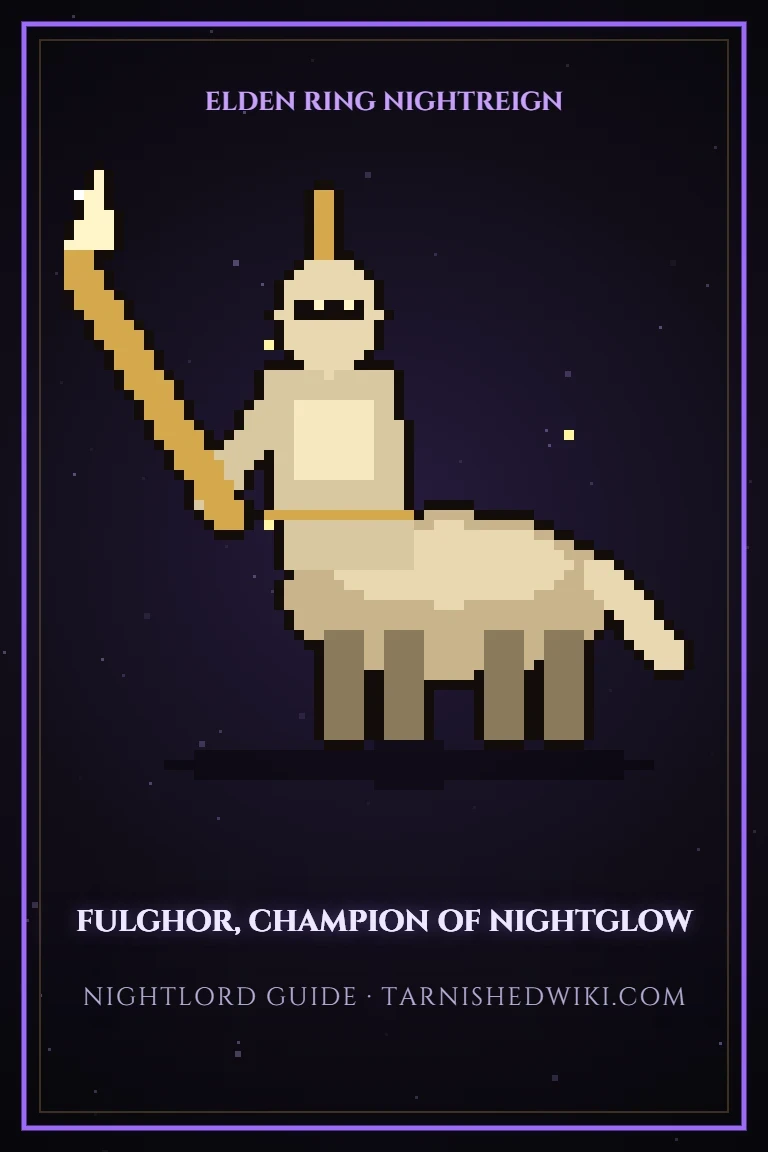 Fulghor, Champion of Nightglow pixel art poster
