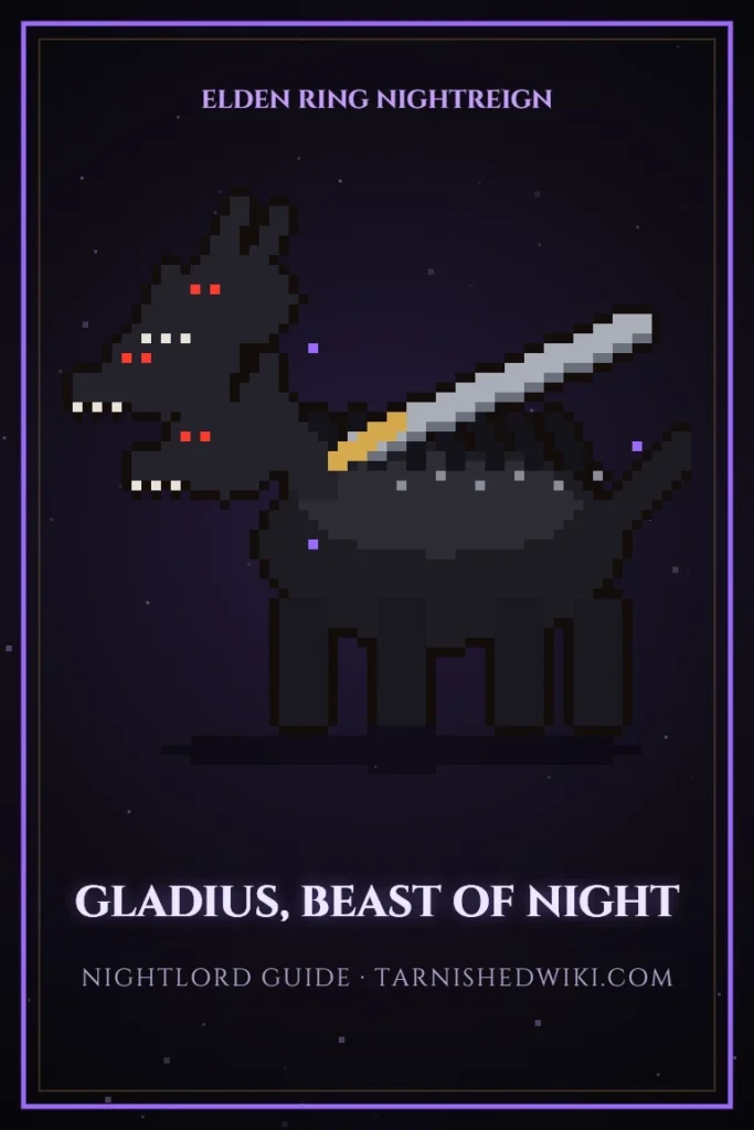 Gladius, Beast of Night pixel art poster