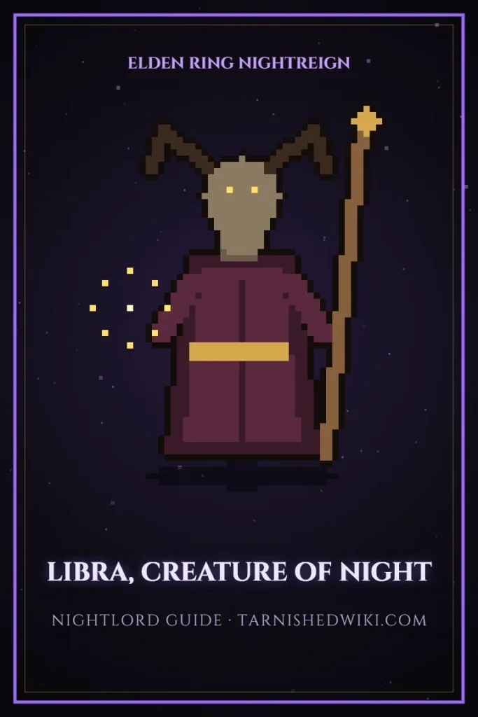 Libra, Creature of Night pixel art poster