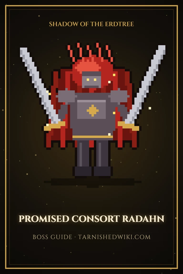 Promised Consort Radahn pixel art poster