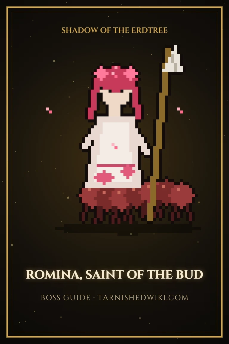 Romina, Saint of the Bud pixel art poster